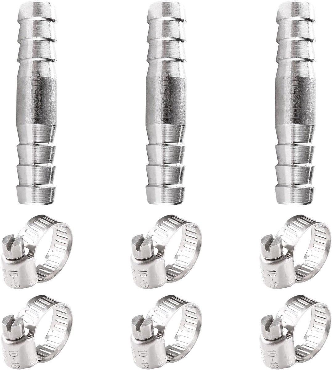 3Pcs 10mm 2-Way Hose Connector Straight Connector, Stainless Steel Straight Hose Tule, 2-Way Hose Connector Straight - ShopVlot