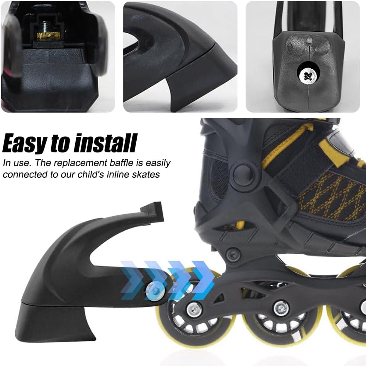 Inline skates remmen - 4 stuks achterrem - TPR remstoppers - optimale remprestaties voor skates - ShopVlot