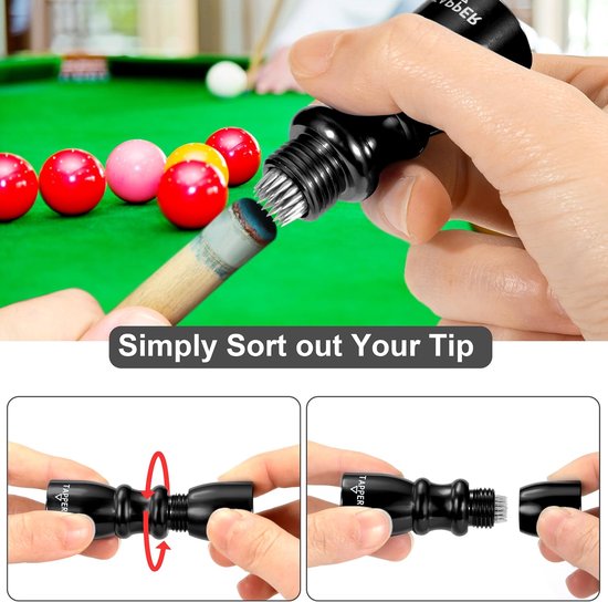 Snooker Keu Tool 3-in-1 - Roestvrij Staal - Multifunctioneel - Voor Eenvoudige Reparatie van Keupunt - ShopVlot — afbeelding 3