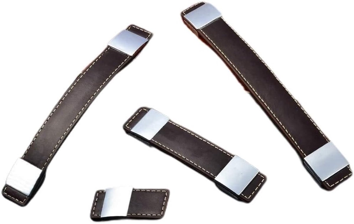 Lederen handgrepen meubels 209x30 mm - donkerbruin - set van 4 - stijlvolle upgrade voor meubels - ShopVlot
