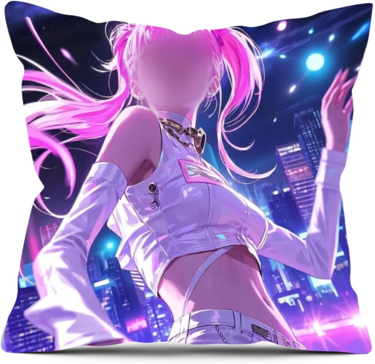 Decoratieve Kussensloop 45x45 cm - Cartoon Anime - Dubbelzijdig ontwerp - Perfect voor bank en slaapkamer - ShopVlot