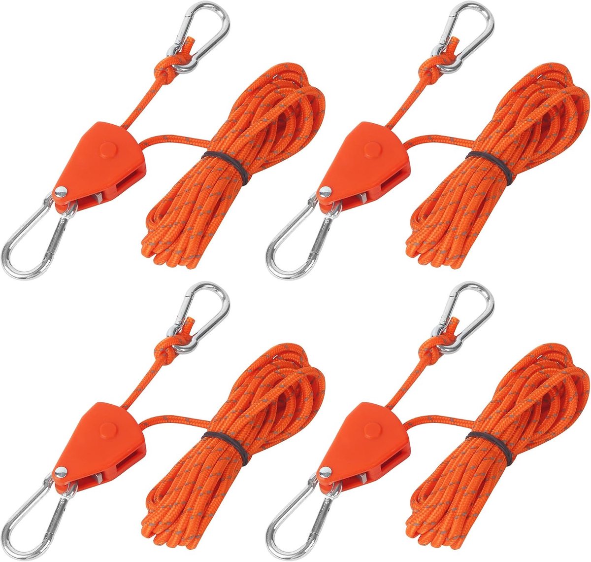 Rope Tensioner 4 m - 4 stuks tentkoord met spanner - verstelbare touwratel - ideaal voor outdoor gebruik - ShopVlot