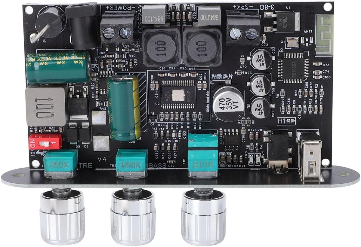 Versterkerbord 100W Mono - ABS met TPA3116 chip - Bluetooth 5.3 en AUX ingang - Perfect voor DIY luidsprekerprojecten - ShopVlot