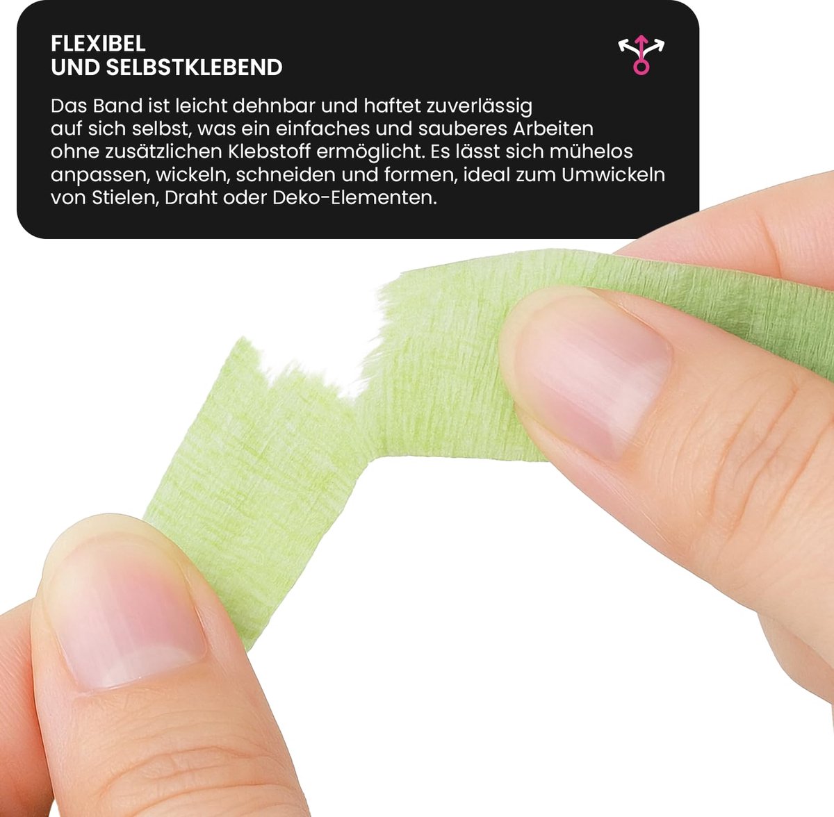 Stretchlint 12 mm x 25 m - Bruin Zelfklevend - Voor Bloemen en Decoratie - Ideaal voor Creatieve DIY - ShopVlot