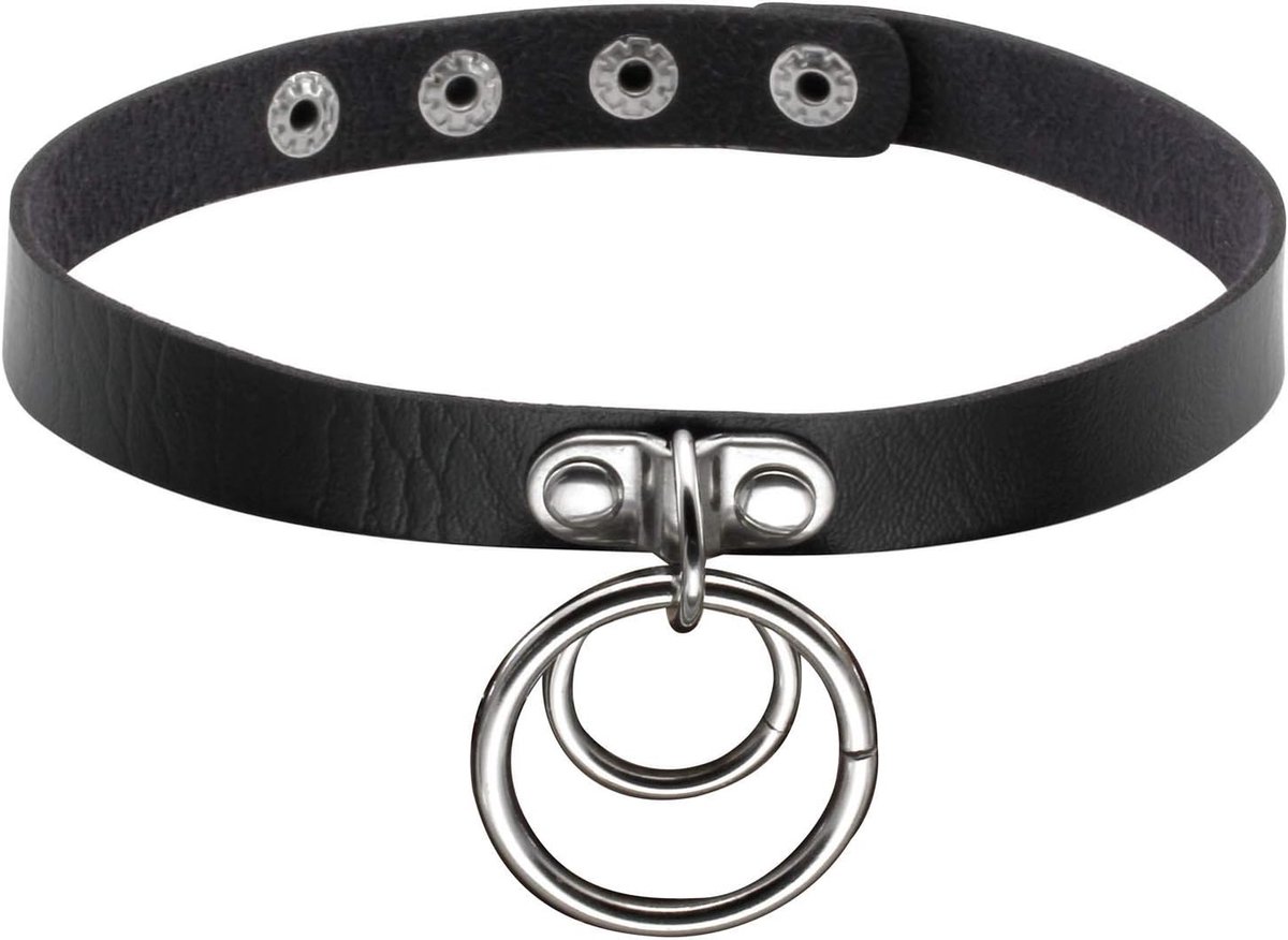 Choker ketting met spikes - PU leer - punk rock Gothic stijl - perfect voor een edgy look - ShopVlot