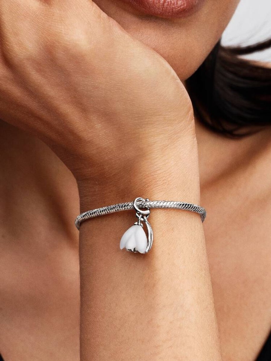 Pandora Moments / Pandora ME Sneeuwdruppelbloem Hangende Bedel Zilver wit dames 794239C01 — cadeau in Sieraden - foto 2