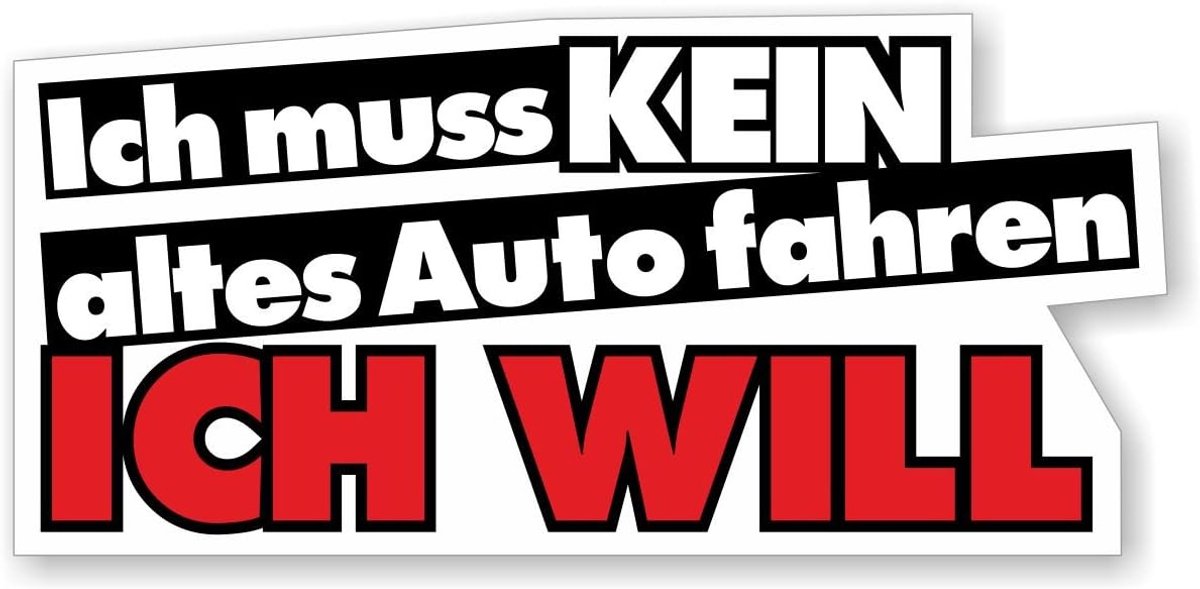 Autosticker I don't have to drive an old car - 10 x 4 cm - weerbestendig - grappige boodschap - ShopVlot
