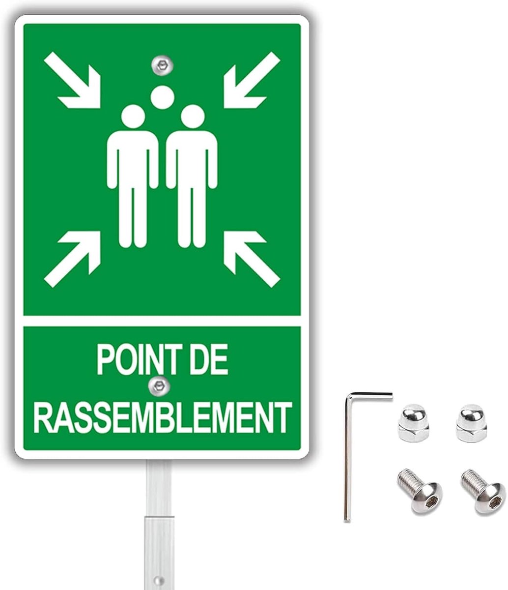 Verzamelpunt paneel 20 x 30 cm - aluminium veiligheidsbord - waterdicht - eenvoudig te installeren - ShopVlot