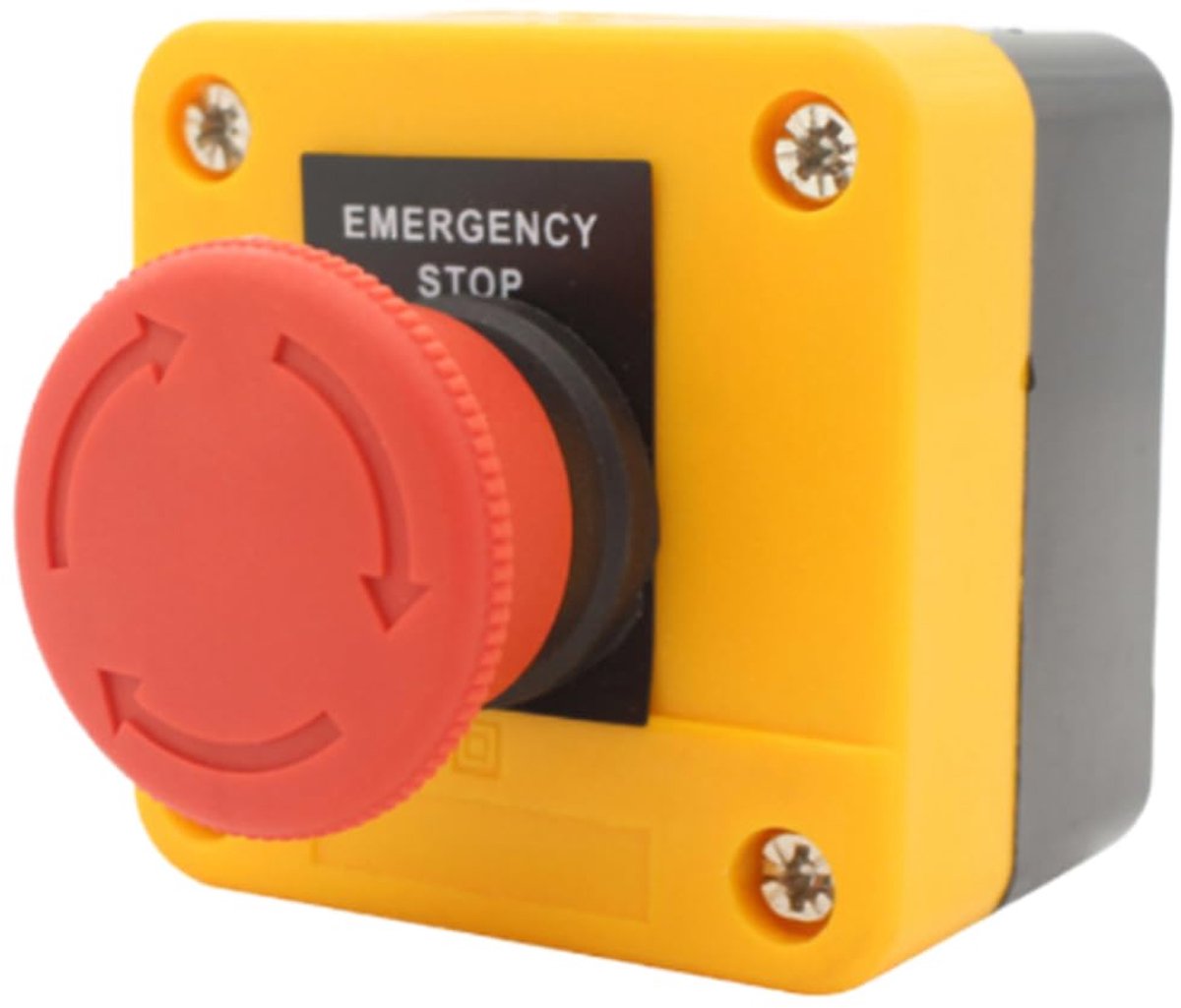 Noodstopknop 22 mm - Rode paddestoel - IP65 - Voor machines en werkplaatsen - ShopVlot