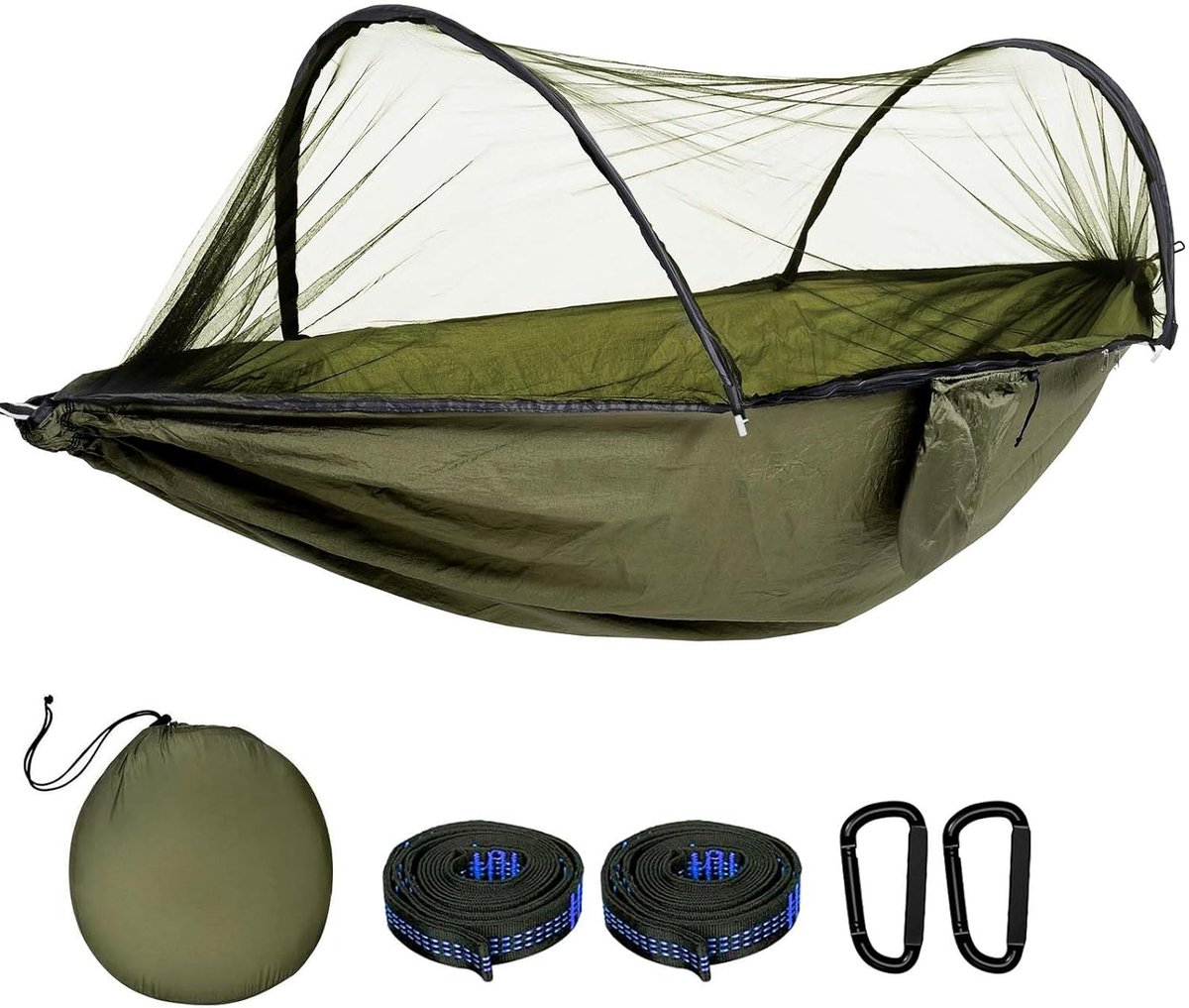 Hangmat 270 x 140 cm - ultralicht met muggennet - robuust en duurzaam - perfect voor buitengebruik - ShopVlot