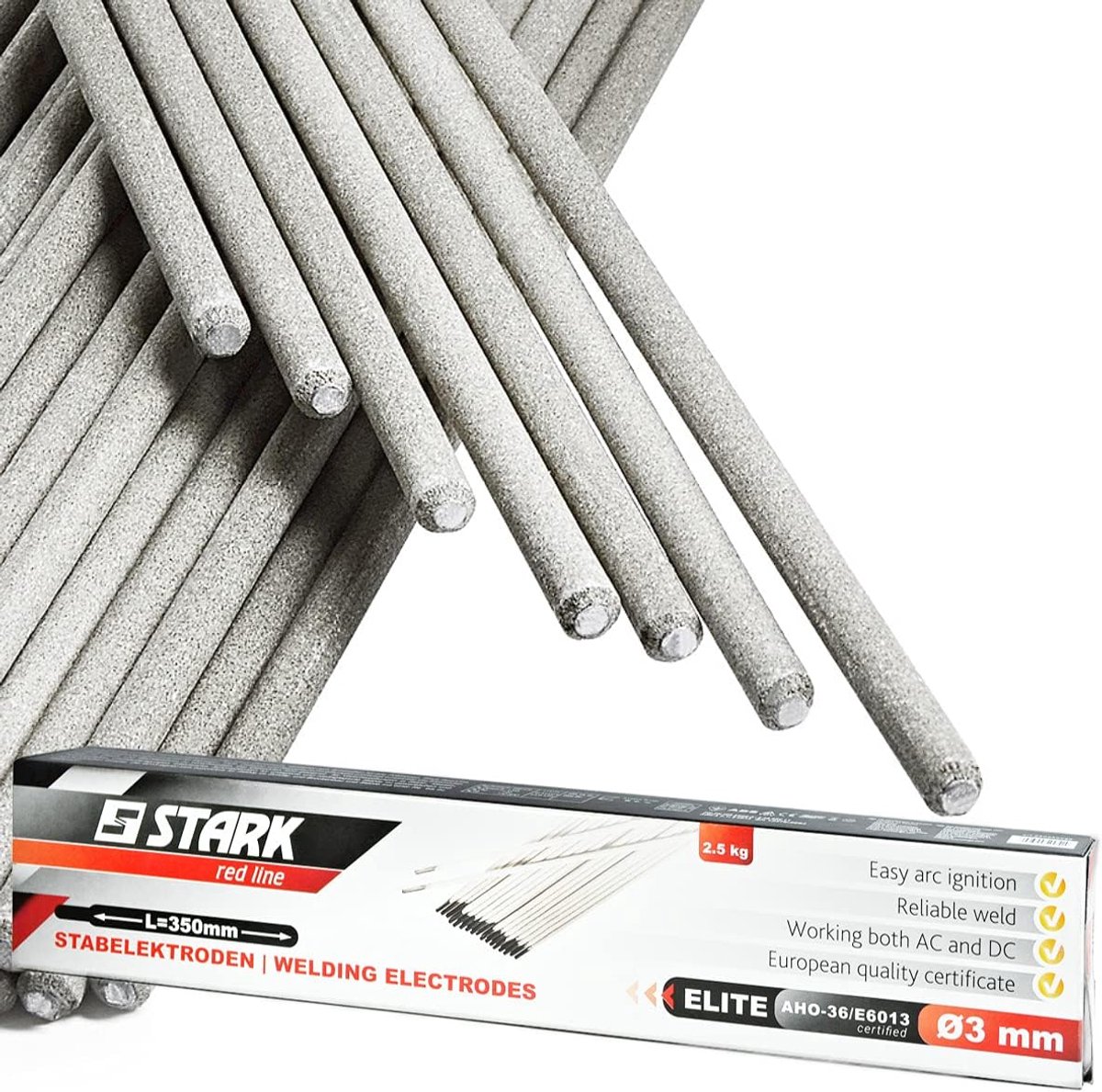 Lasselektrode 3 mm x 350 mm - Universeel - Voor alle posities - Ideaal voor staalconstructie - ShopVlot