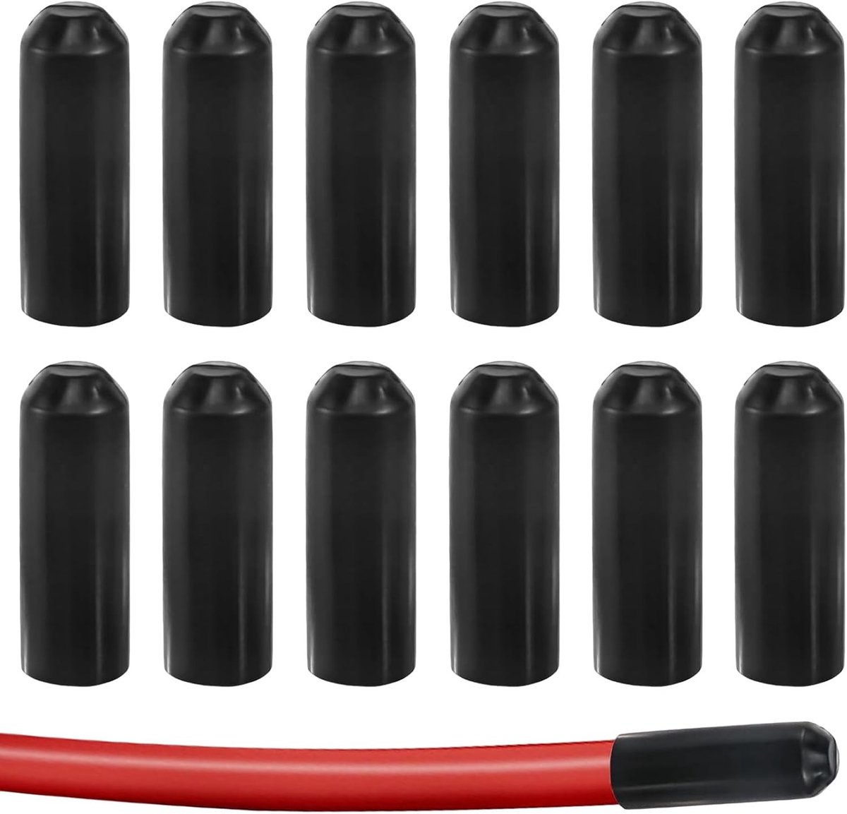 12 stuks waterdichte krimpkous doppen van 15 x 50 mm voor kabeluiteinden en elektrische verbindingen