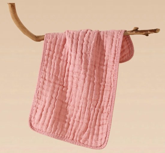 Handdoeken - Handdoeken - washandjes - Babyhanddoek -Slabbetje -Katoen Mousseline handdoek -Katoen - Superzacht en absorberend - 24 x 45 cm (roze) - Verpakking 6 stuks — afbeelding 2