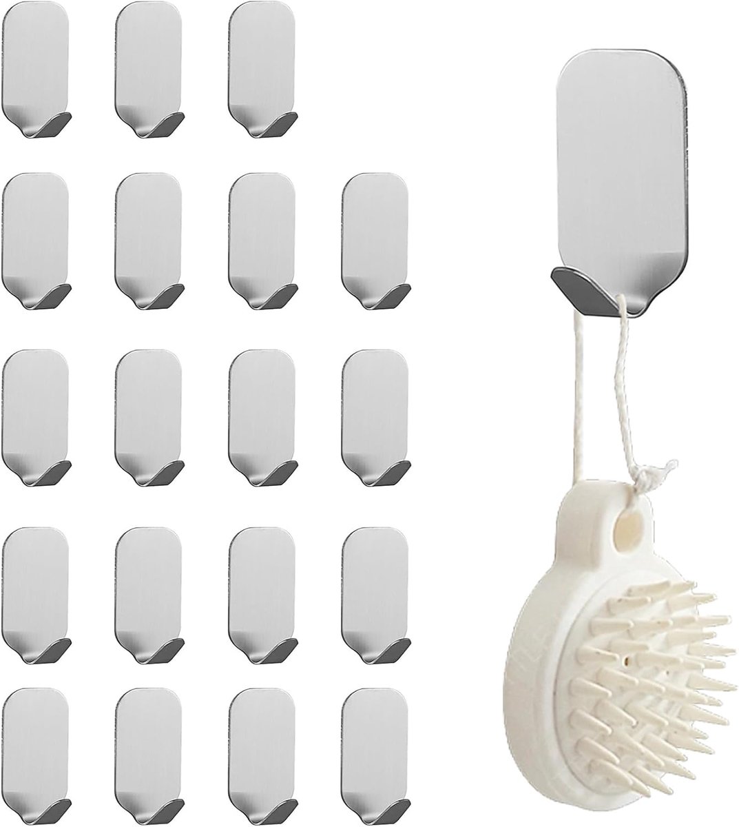 Zelfklevende Wandhaak - 20 Stuks - RVS 304 - Geen boren nodig - Hang snel je spullen op - ShopVlot