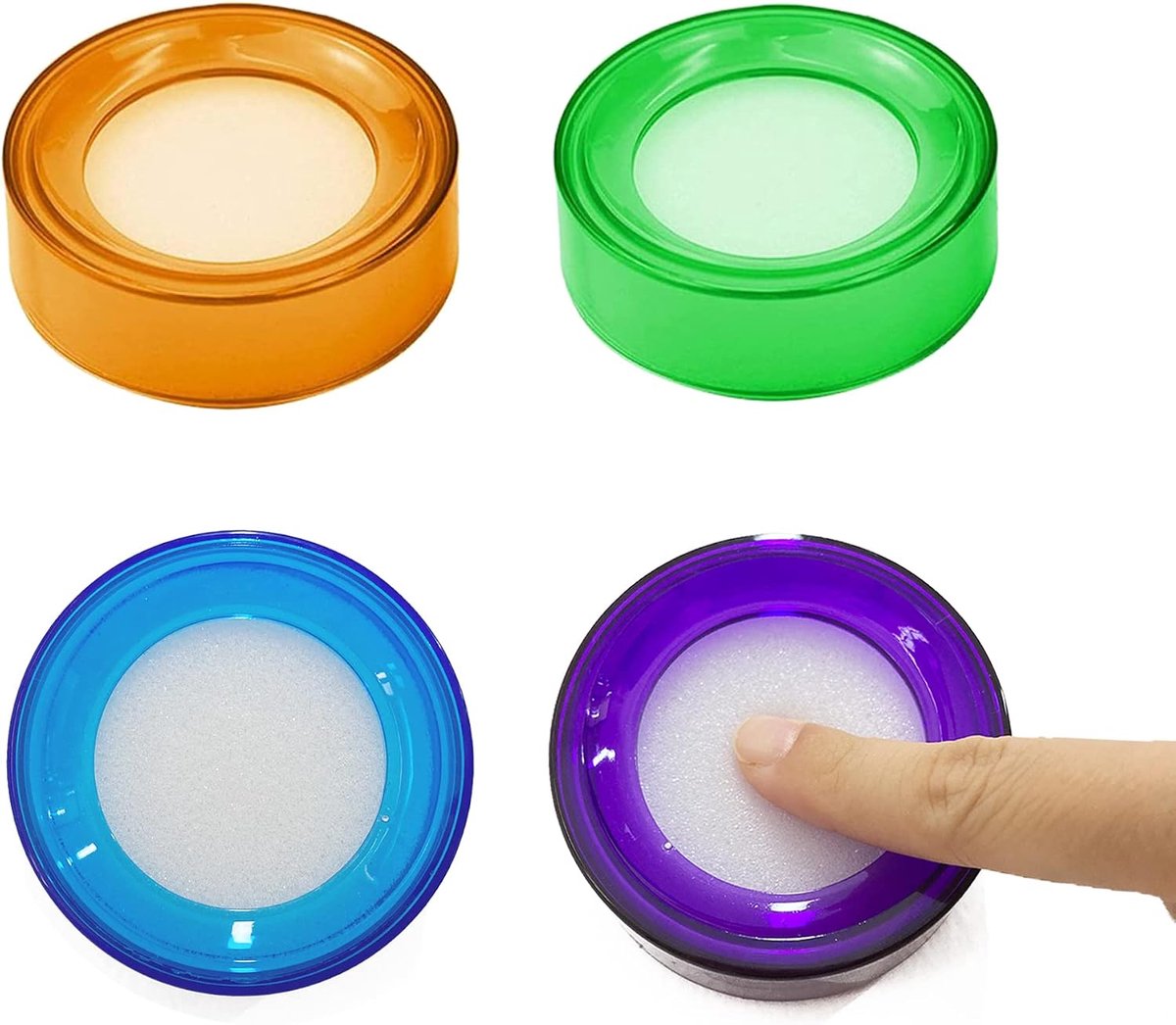 Finger humidifier 4 stuks - duurzame plastic en schuim - kleurrijk ontwerp - ideaal voor het bevochtigen van documenten - ShopVlot