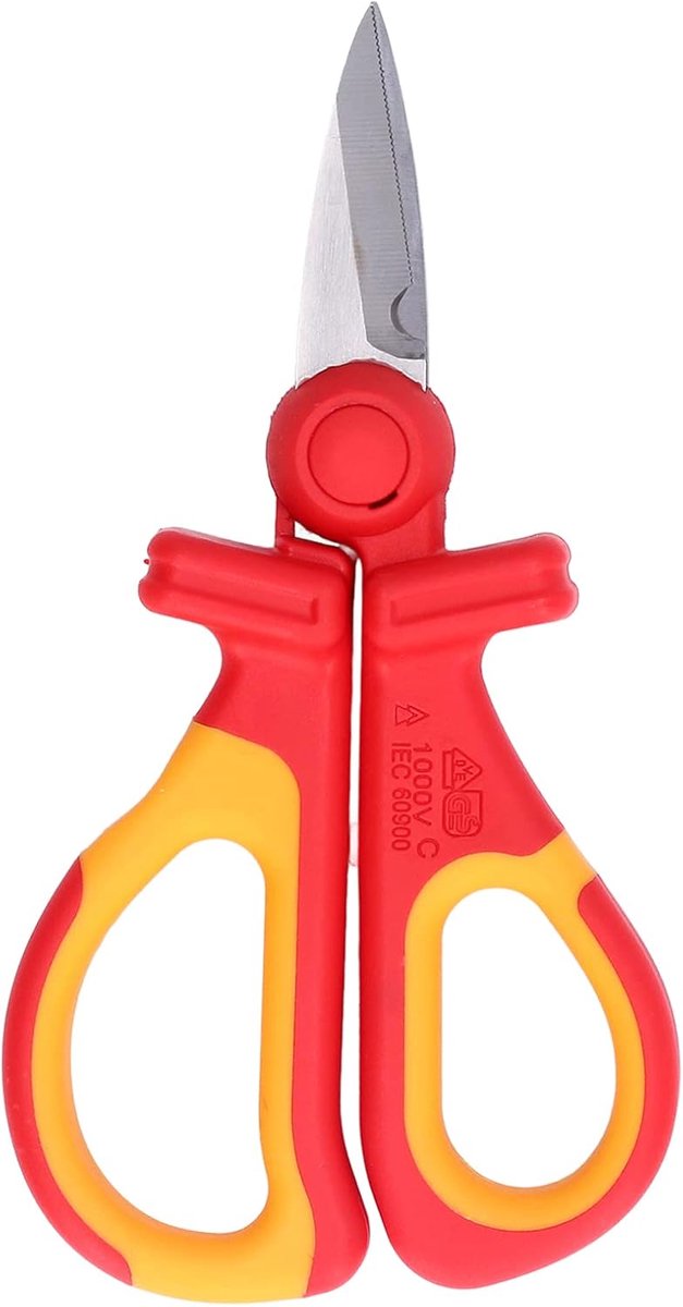 Electric scissors, length 155 mm, stainless steel blades, insulated electrician scissors, maximum opening 70 mm for - ShopVlot
