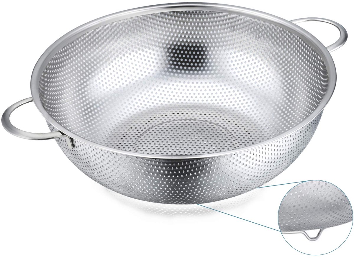 Keukenzeef van roestvrij staal met dubbele handgrepen, Ø28 cm