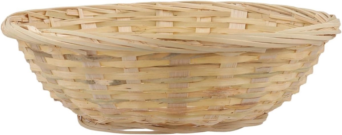 12 stuks bamboemanden, 20 cm, handgevlochten manden, 7 cm hoog, rond, gevlochten, kleine broodmand van bamboe voor - ShopVlot