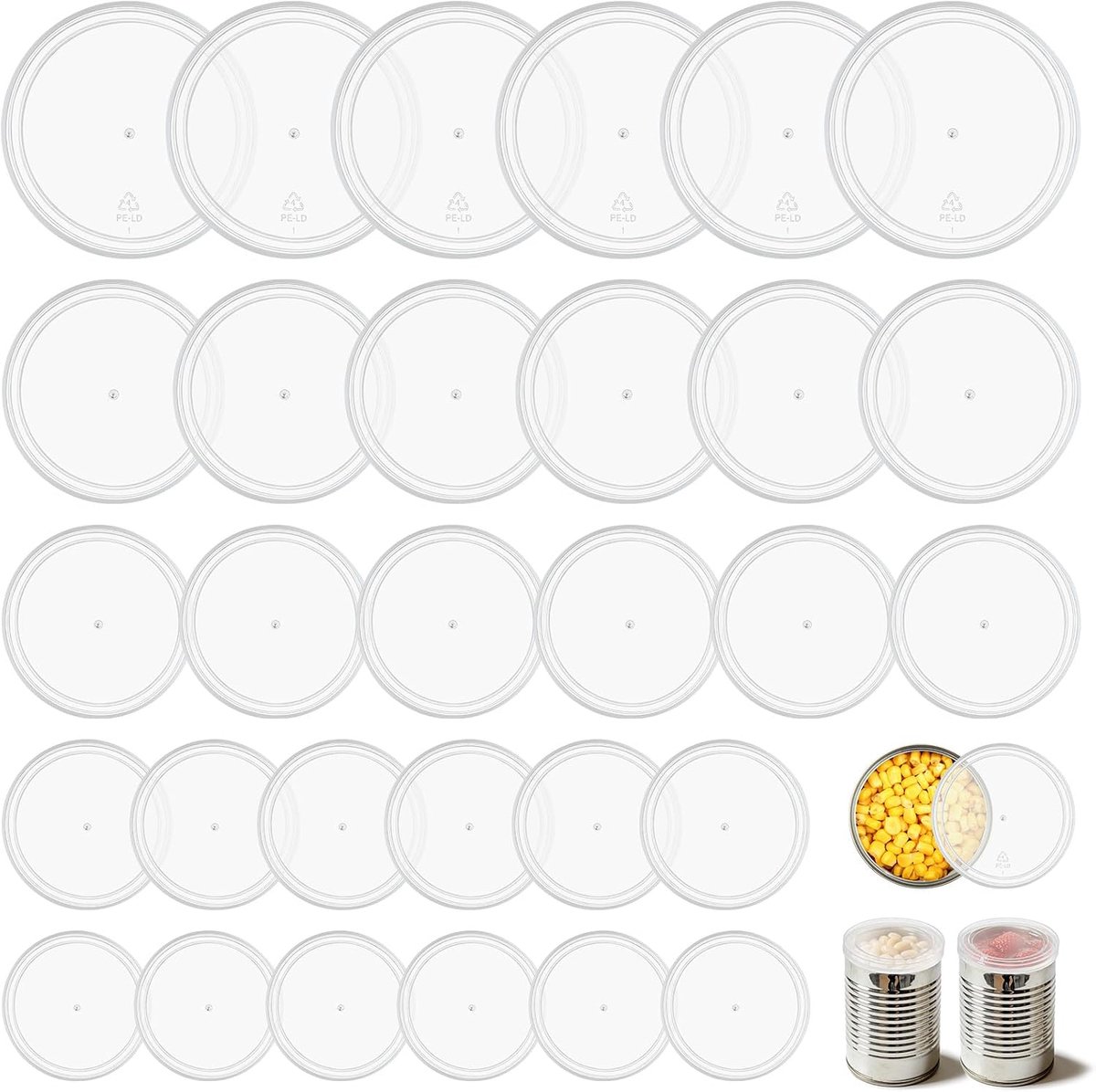 30 stuks blikdeksels, 57/67/75/85/100 mm, frisheid en geurbinding, deksel voor blikjes - ShopVlot