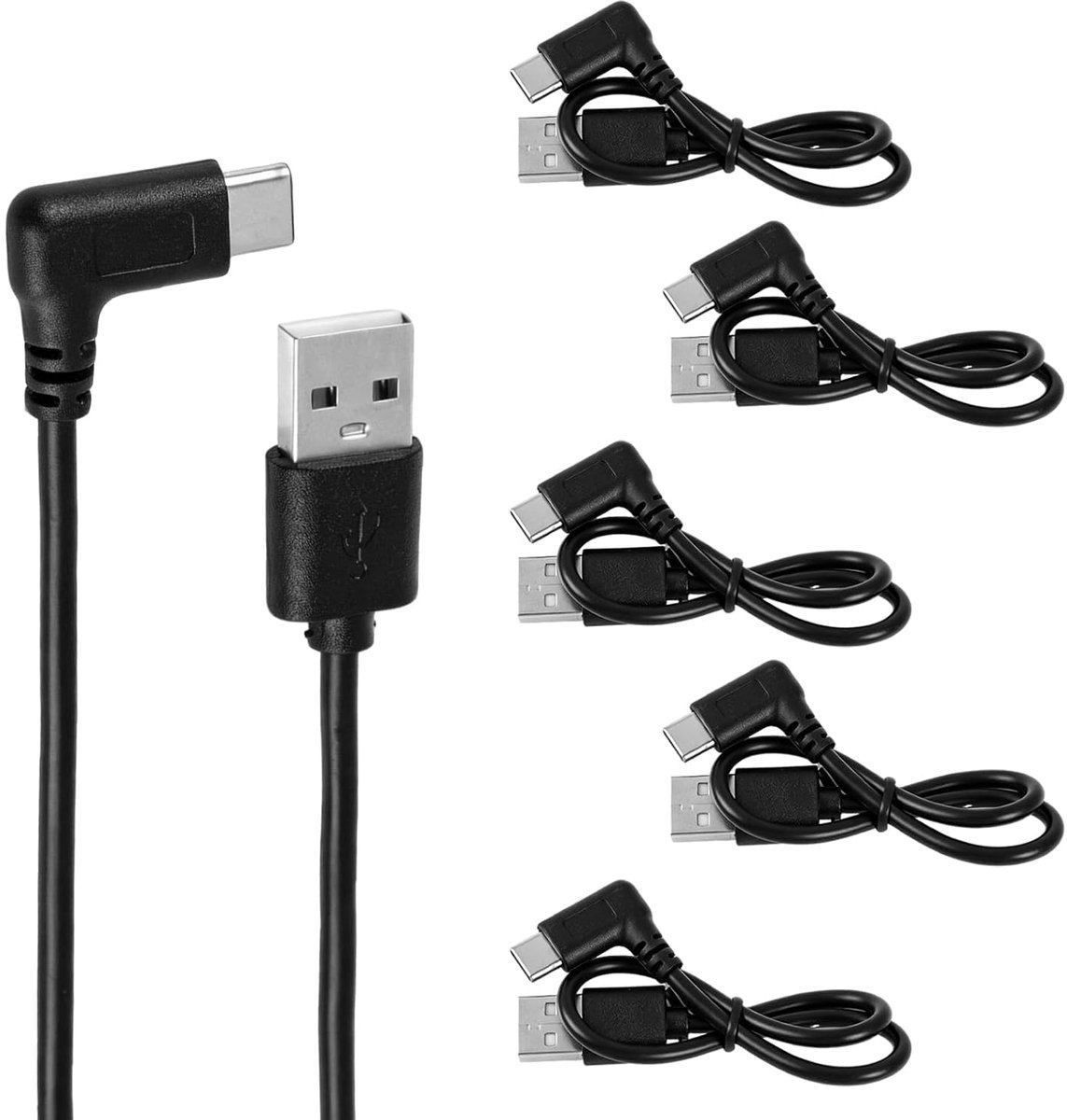 6 stuks 5 V kabel USB-C Pigtail 30 cm, USB C-stekker solderen op 2-polige open aders, USB-C naar 4-pins kabel (open - ShopVlot