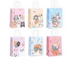 DUGYIRS 24 Stuks Cadeautasjes 21x15x8 cm,Kraft Cadeautas met Handvatten voor Kinderfeestjes,Fiesta,Feestje(E) - ShopVlot