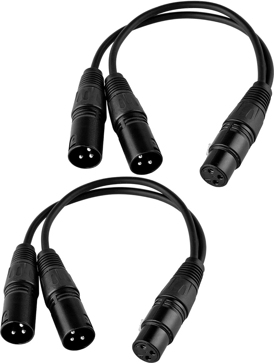 Microphone Cable 3pin XLR to Dual 2 XLR (XLR(F) - (M) x 2, Black) - ShopVlot