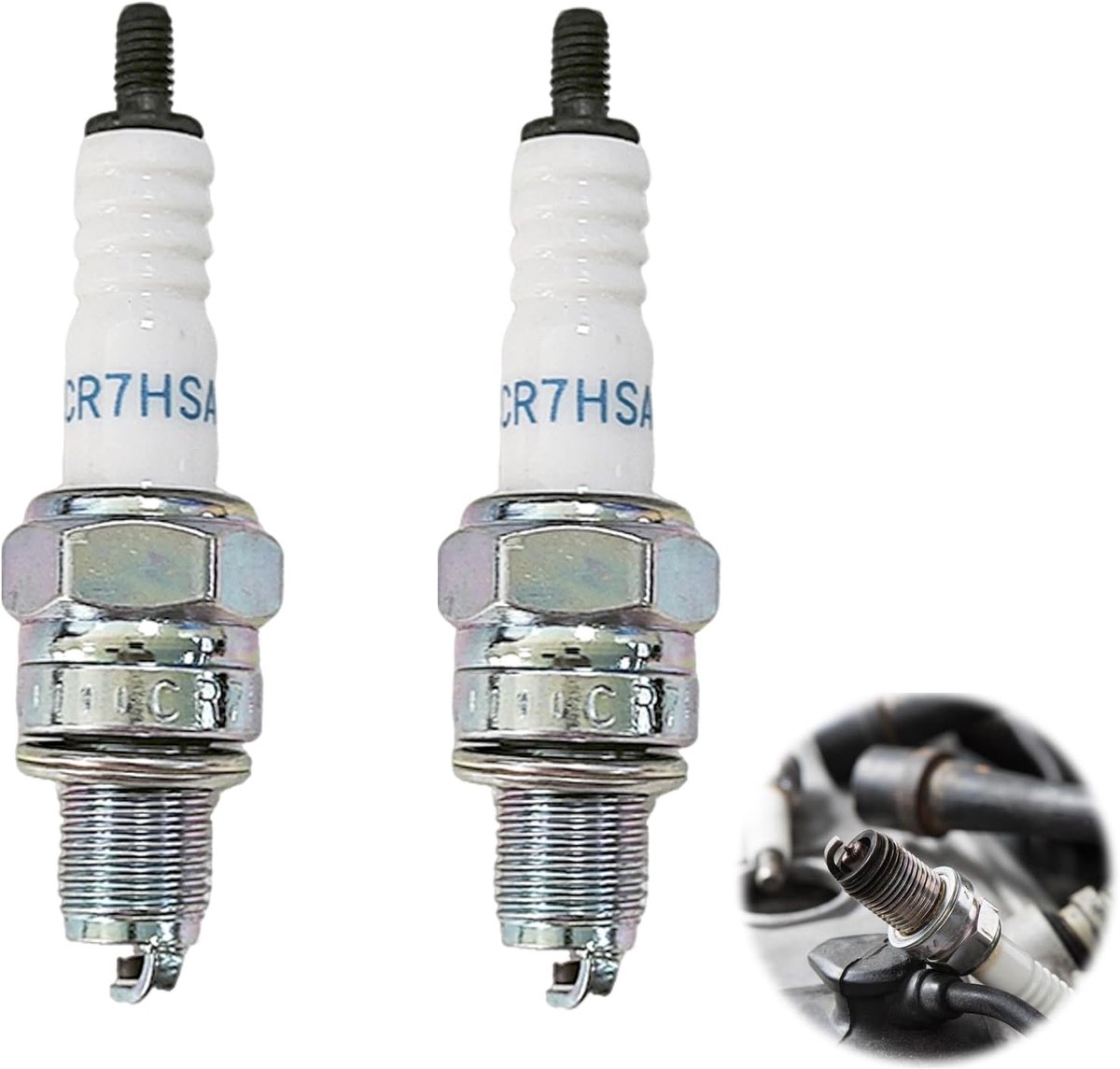 2 PCS Bougies d’Allumation CR7HSA, Bougies de Performance voor Scooter - ShopVlot