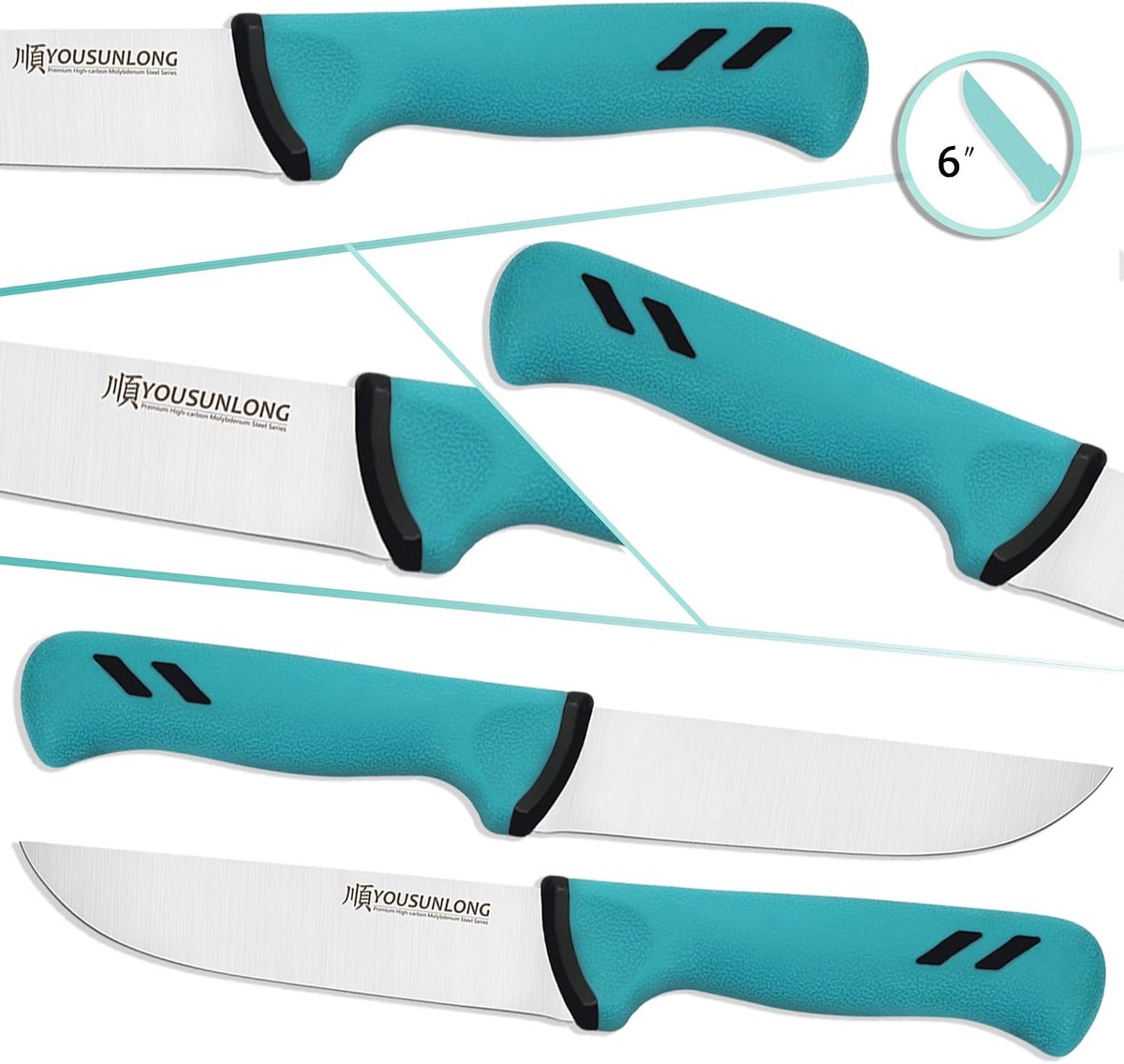 YOUSUNLONG Meat Processing Butcher Knife 6"(152mm) - Premium High-carbon Molybdenum Steel Blade - Chef Cutting Knife - ShopVlot