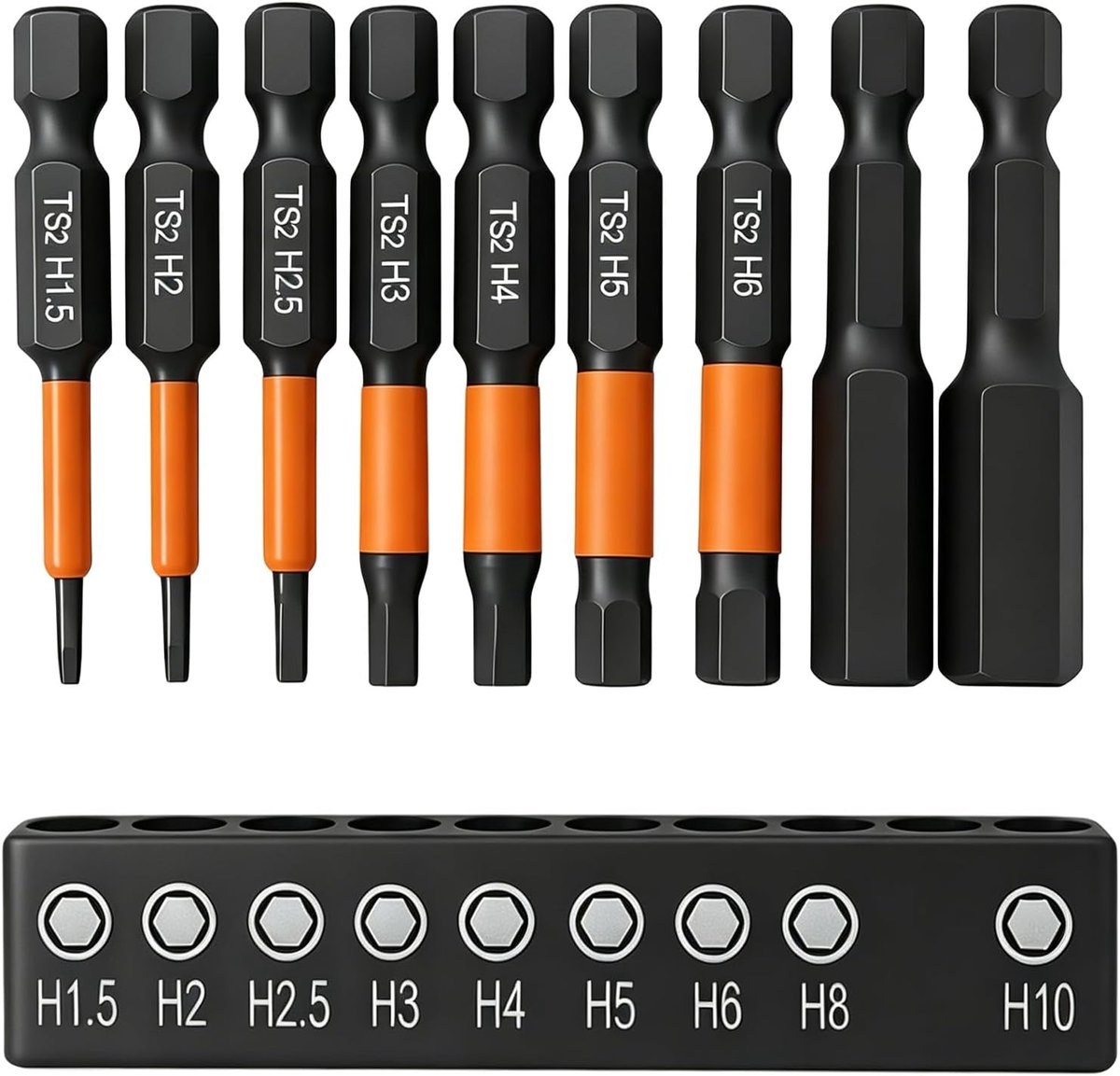 50 mm inbussleutel, zeskantschroevendraaier, zeskantschroevendraaier, 9 stuks, zeskantschroevendraaierset, H1,5-H10 - ShopVlot