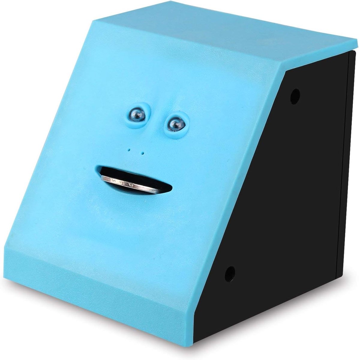 Spaarpot met gezicht - blauwe variant - leuk en interactief - stimuleert sparen voor kinderen - ShopVlot