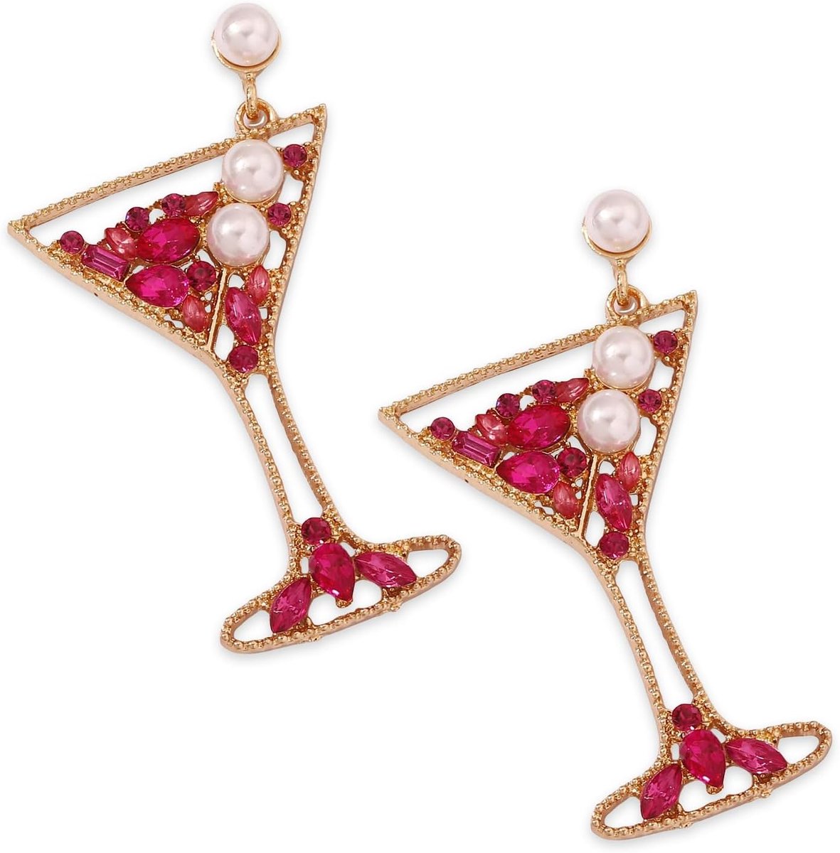 Wijnglas oorbellen dames - feestelijke accessoires - kleurrijke fruitdesign - perfect voor carnaval - ShopVlot