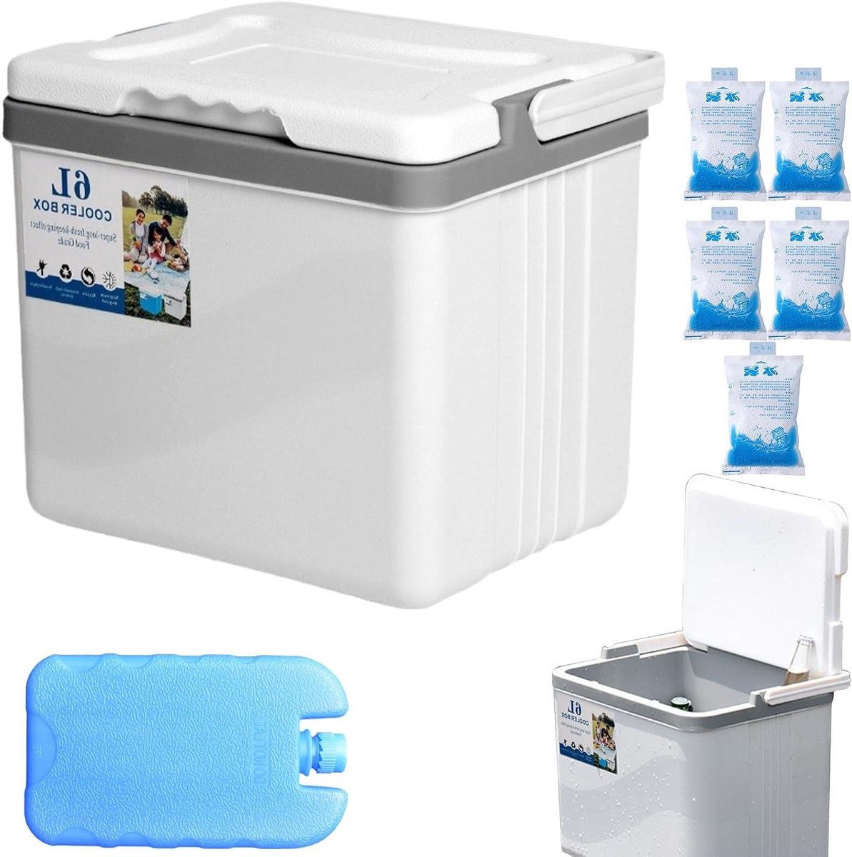 Draagbare IJskist - Koelbox Picknick - Buitenavonturen - Superieure Isolatie - 6 Liter - Wit