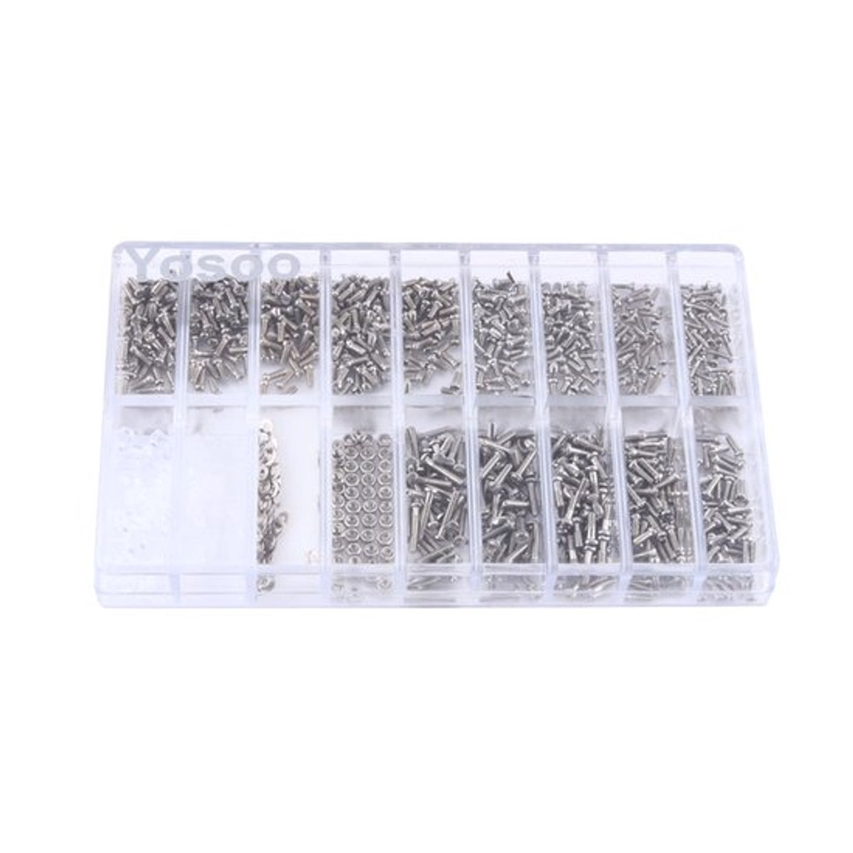 Microschroeven - Kleine Schroeven Set - Voor Horloges en Zonnebrillen - Roestvrijstaal - Assortiment Moerringen - Geschikt voor Reparatie...