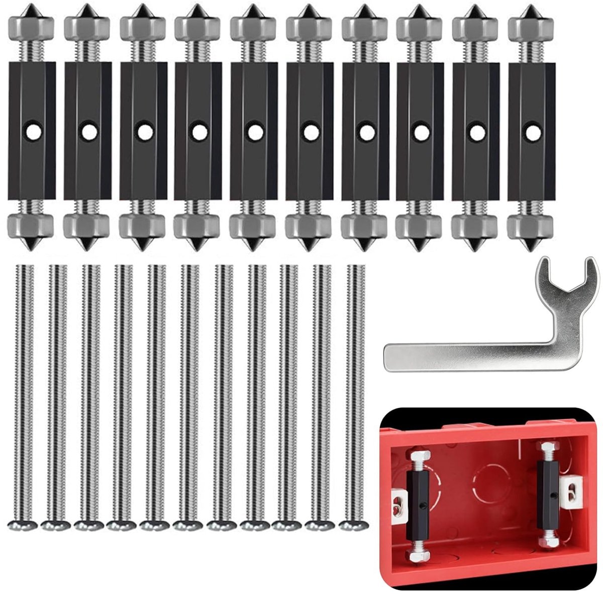 Reparatieset elektrische cassettes - 10 sets met 118 onderdelen - koolstofarm staal - ShopVlot