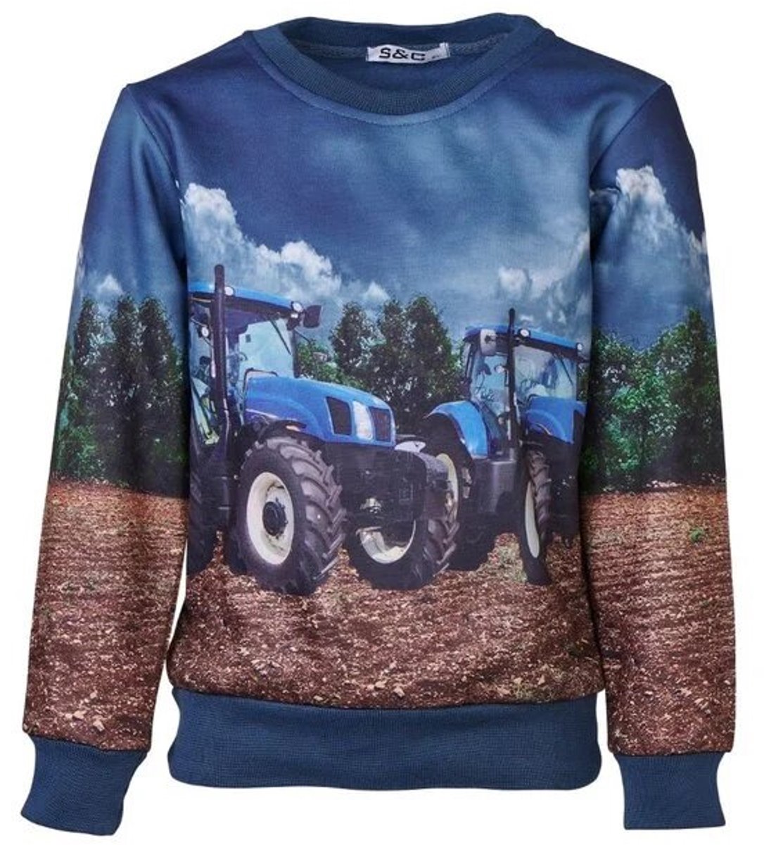 Kinder sweater met trekker 136A - Blauw - 86/92