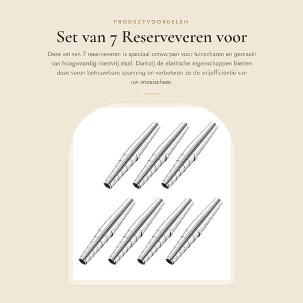 Set van 7 Reserveveren voor Tuinscharen van Roestvrijstaal