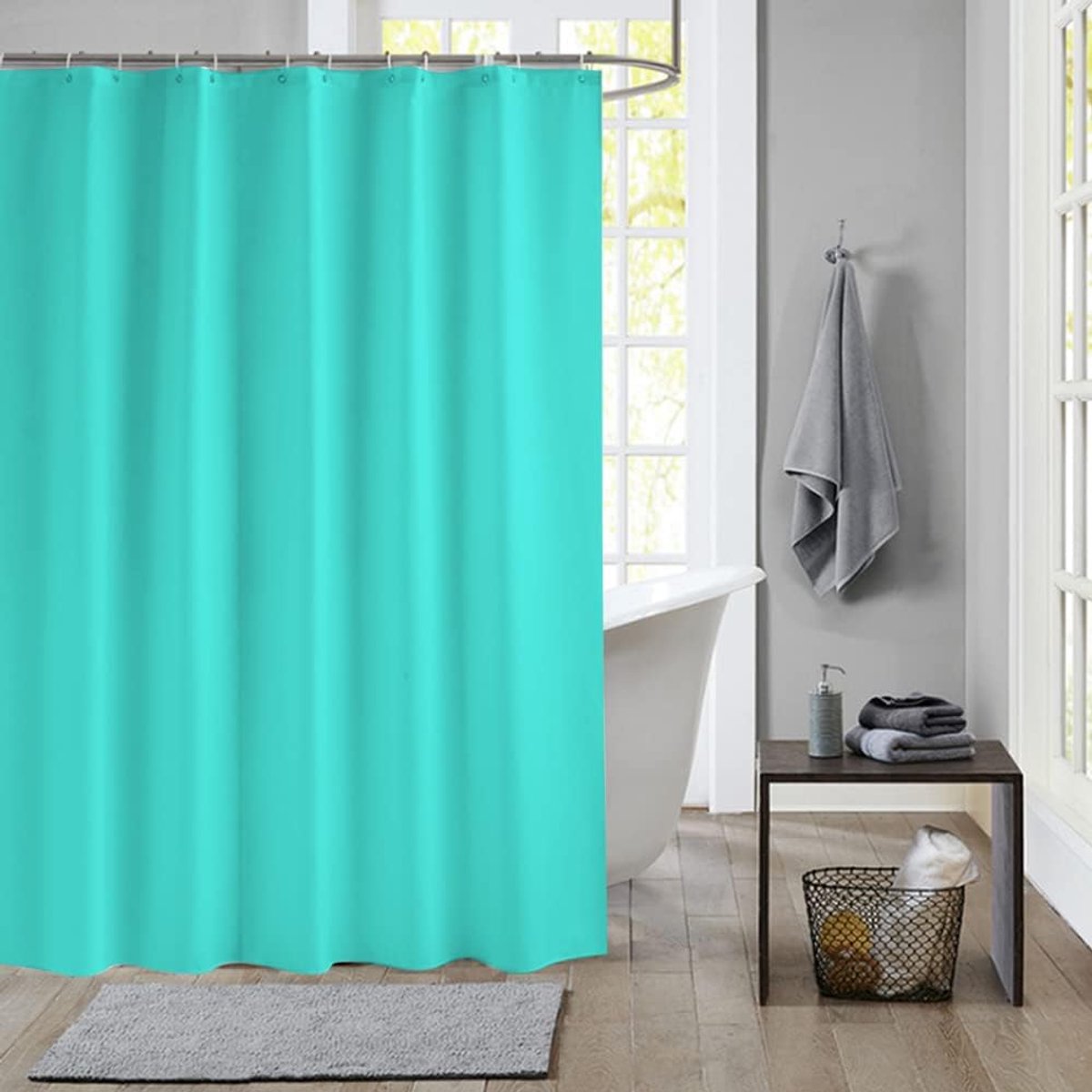 Douchegordijn 200cm x 180cm - PEVA waterdicht - lake blue - ideaal voor badkuipen - ShopVlot