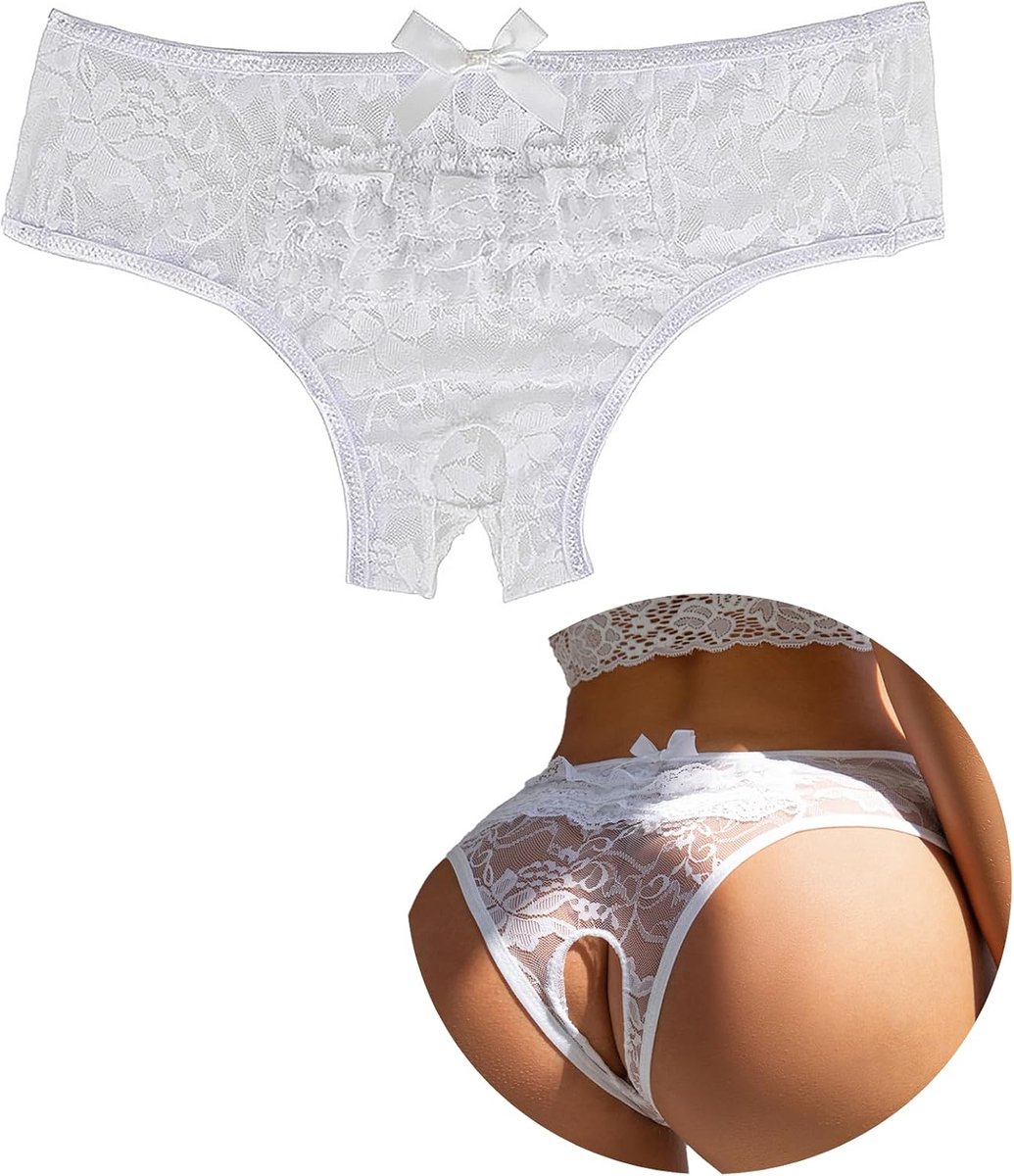 Stringonderbroek 4XL - Wit - Kant - Comfortabele pasvorm voor dagelijks gebruik - ShopVlot