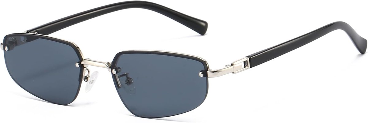 Zonnebril klein rechthoekig - retro 90s - dunne metalen frame - UV400 bescherming voor hem en haar - ShopVlot