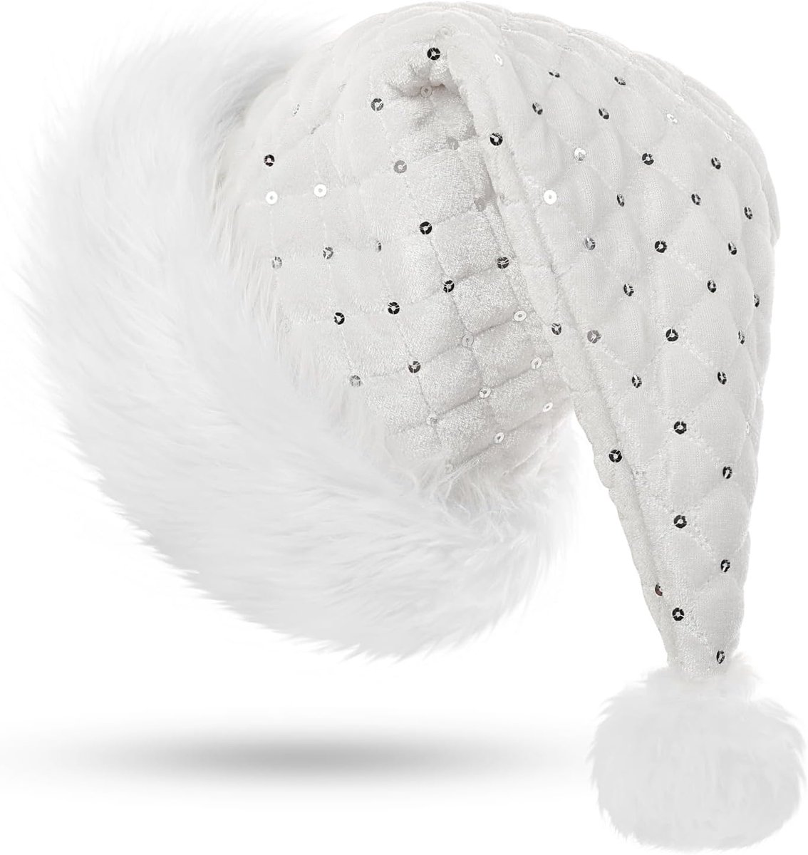 Kerstman muts large - pluche - met pailletten - ideaal voor kerstfeest - ShopVlot