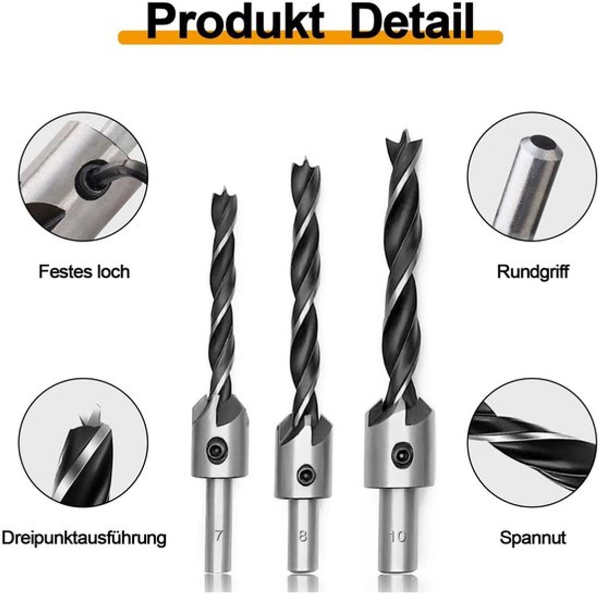 Verzinkboorset 7 Stuks - Houtbewerking - Spiraalboorset - Boorgereedschap - Staal - Instelbare Hulsdiepte - Boorset