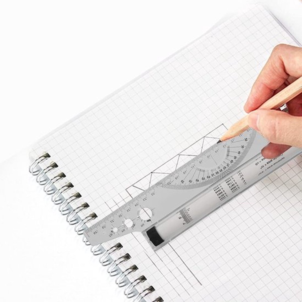 Hoekmeter Duurzaam PVC - Digitale Winkelhaak - Gradenboog - Nauwkeurige Liniaal - Gebruiksvriendelijke Interface - Hoge Precisie - Tekenliniaal