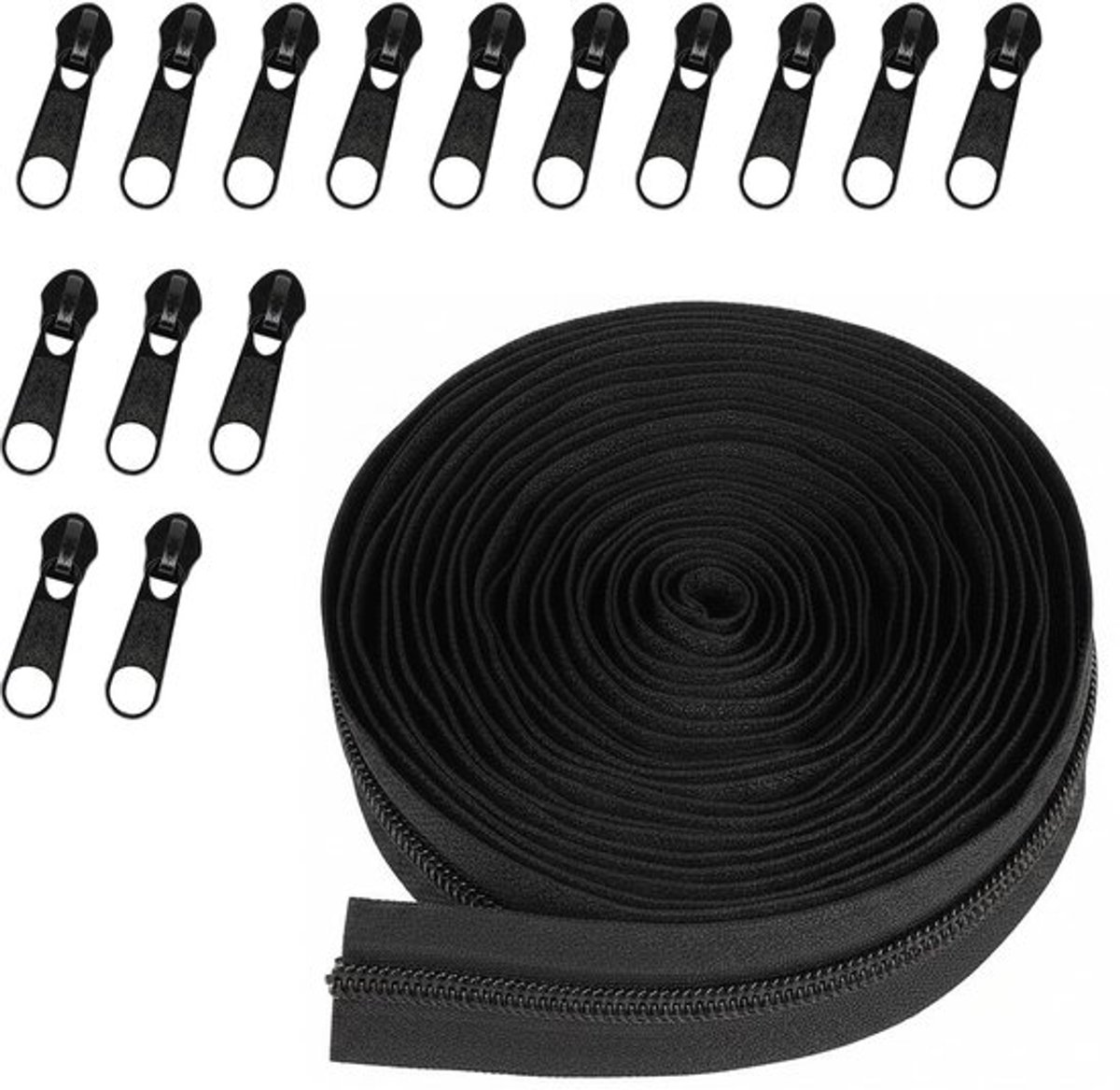 Eindeloze Ritssluiting 5 m - 15 Ritsen - Wit Nylon - Duurzaam - Slijtvast - Flexibel Ontwerp