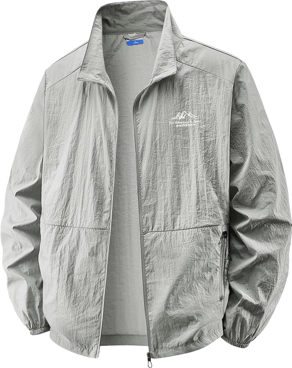 Currero Zomerjas Heren Tussenjas Zomerjack Volwassenen Windjack Windbreaker Outdoor Lichtgrijs