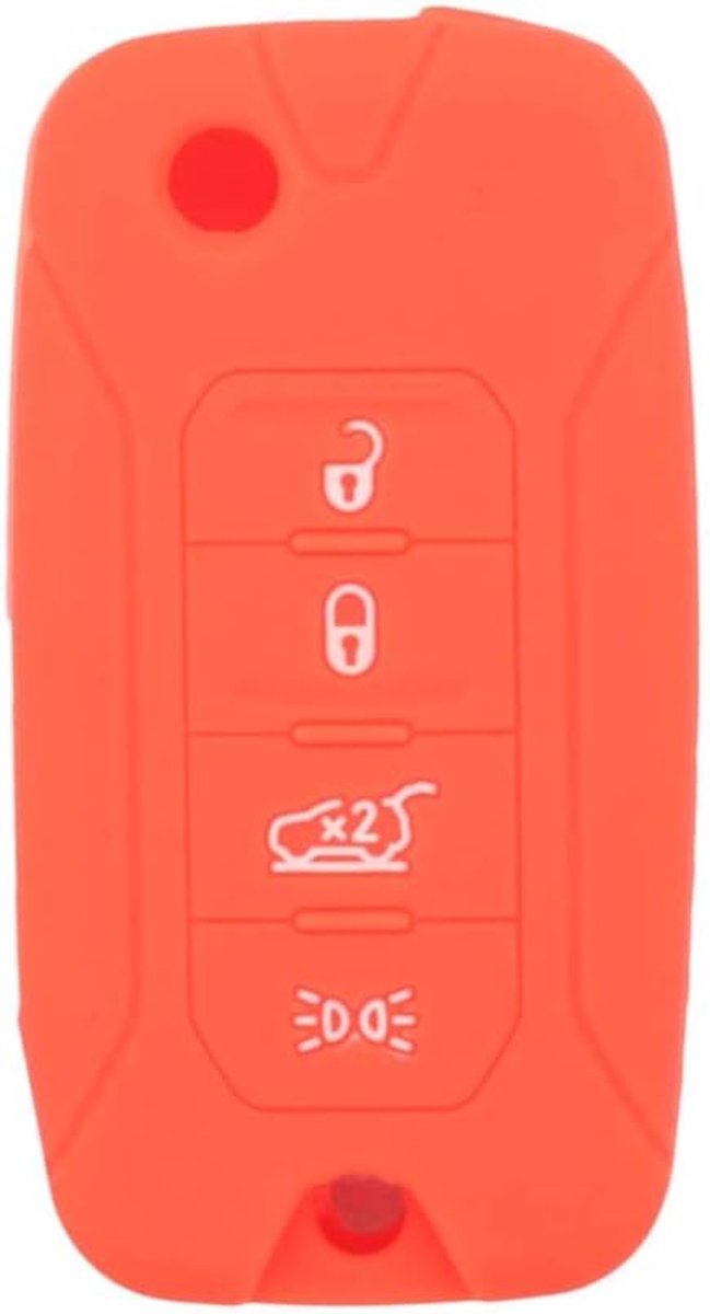 Silicone Cover Protector Case Skin Jacket fit for JEEP Renegade 4 Button Flip Remote Key Fob CV4757 ORANGE - ShopVlot