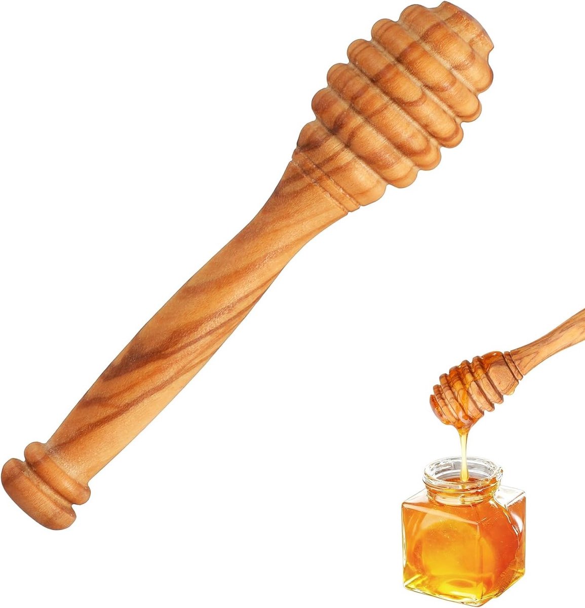 Houten honinglepel van olijfhout, mini honingdipper en roerstaafjes voor thee, duurzame keukenaccessoires voor honing en dranken