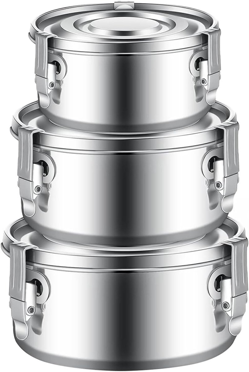 Stainless Steel Lunch Box Set for Adults, 2200 ml, 1000 ml, 650 ml, Leak-Proof, Durable and Environmentally Friendly - ShopVlot