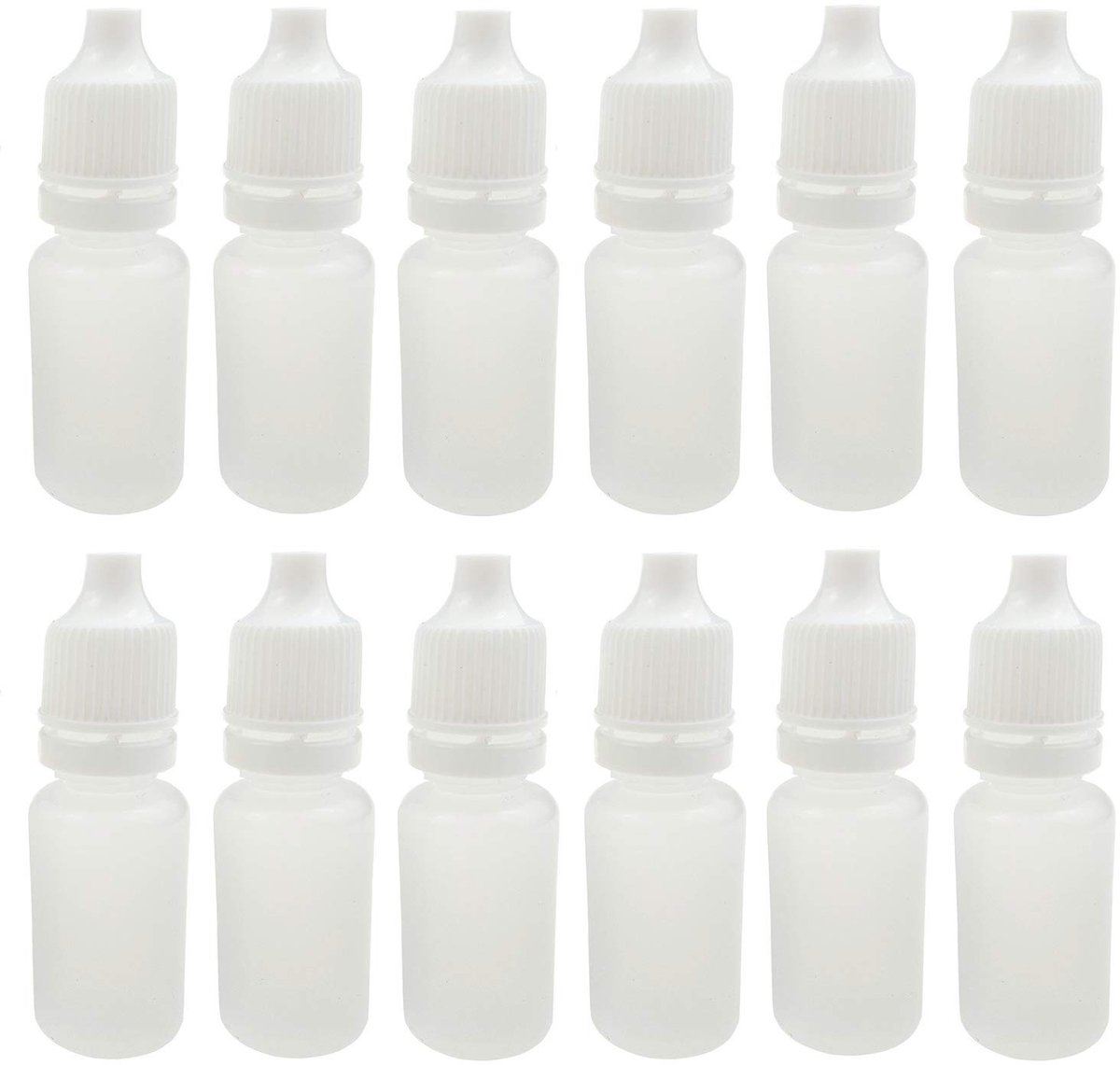 50 Lege Opvulbare Foam Oogdruppelflesjes met Flexibele Druppelaar, 20ml Vial Set voor Monsters en Opslag met Schroefdop en Nozzle Reducer