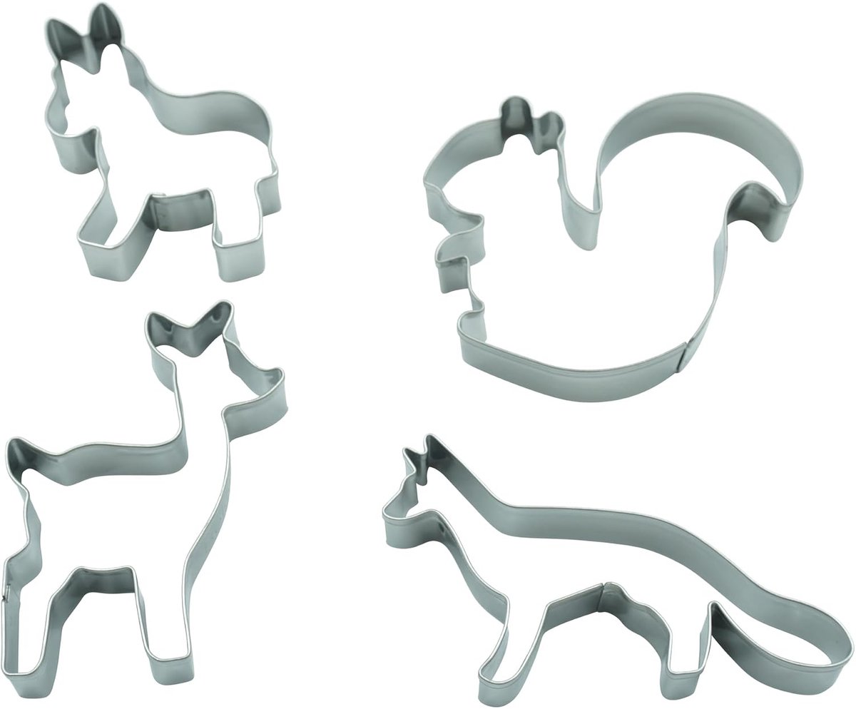 BekkiB - Set of 4 "forest animals" fox, squirrels, deer and donkey - ShopVlot