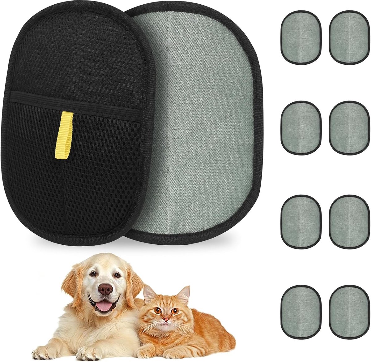 Teruntrue 8 Stks Huisdier Ontharing Handschoenen, Dubbelzijdige Elektrostatische Grooming Handschoen, Herbruikbare - ShopVlot